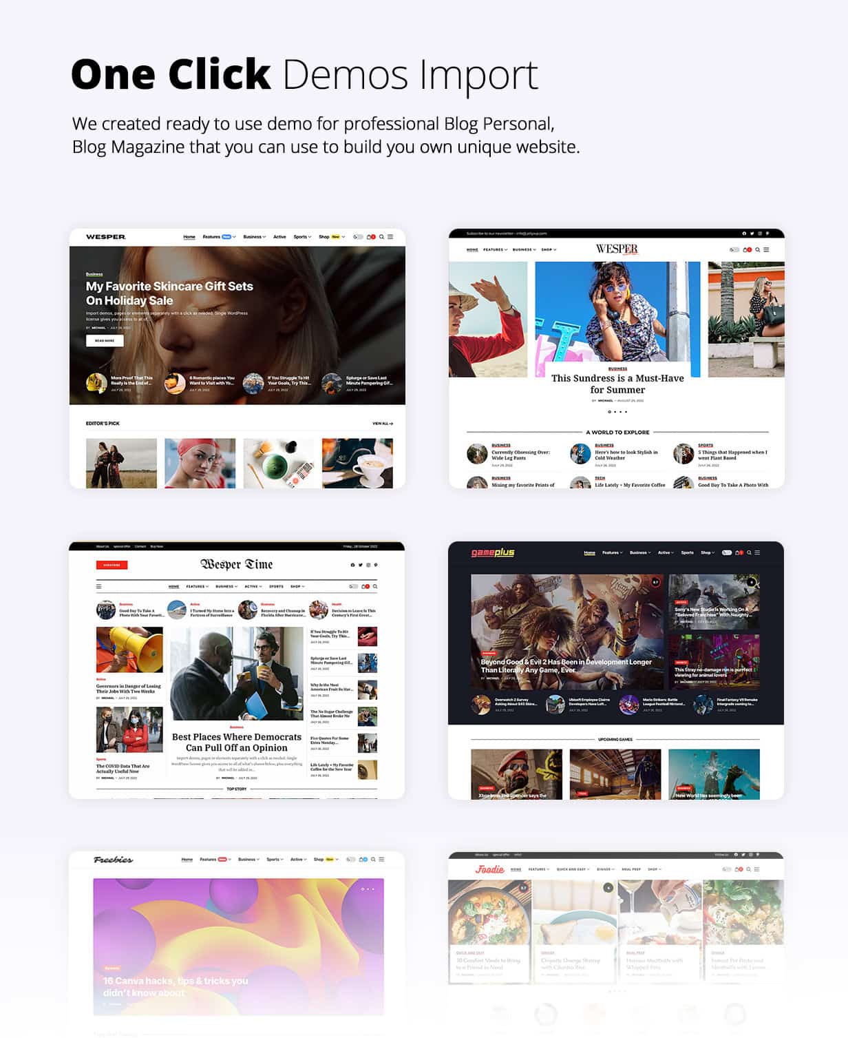 Wesper - WordPress Theme for Blogs & Magazines - 2